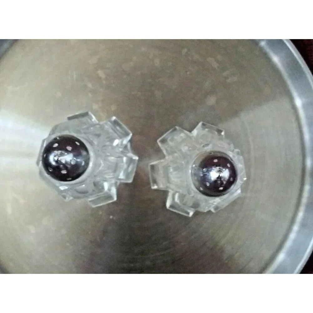 Antique VTG Cut Glass Crystal Salt/Pepper Shakers 4